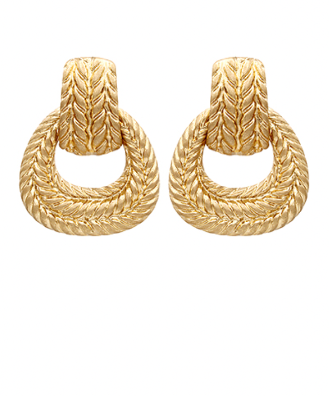 textured dangle gold earrings