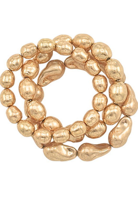 gold nugget bracelets set
