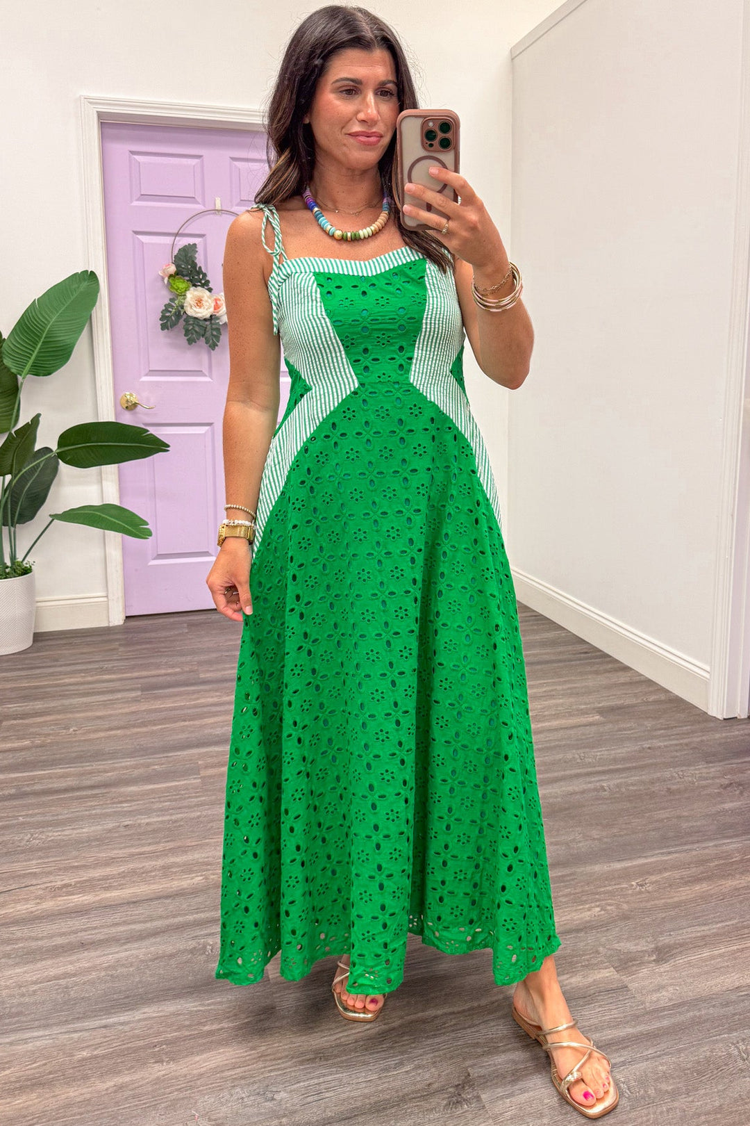 Lucky Green Eyelet Lace Maxi Dress Purple Door Boutique Lucky Green Eyelet Lace Maxi Dress Purple Door Boutique