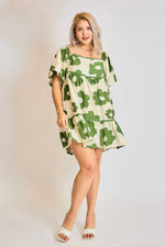 umgee plus size floral green dress