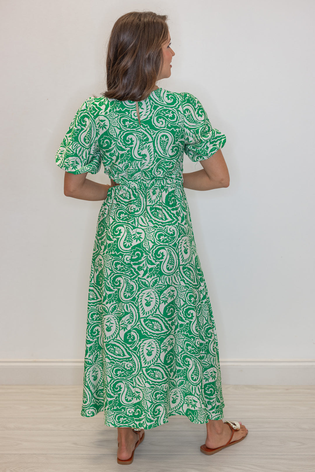 Green Paisley Print Maxi Cut-Out Dress | Purple Door | Commerce GA Purple Door Boutique Green Paisley Print Maxi Cut-Out Dress | Purple Door | Commerce GA Purple Door Boutique