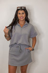 grey scuba knit active lounge skort