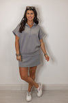 grey scuba knit active lounge skort