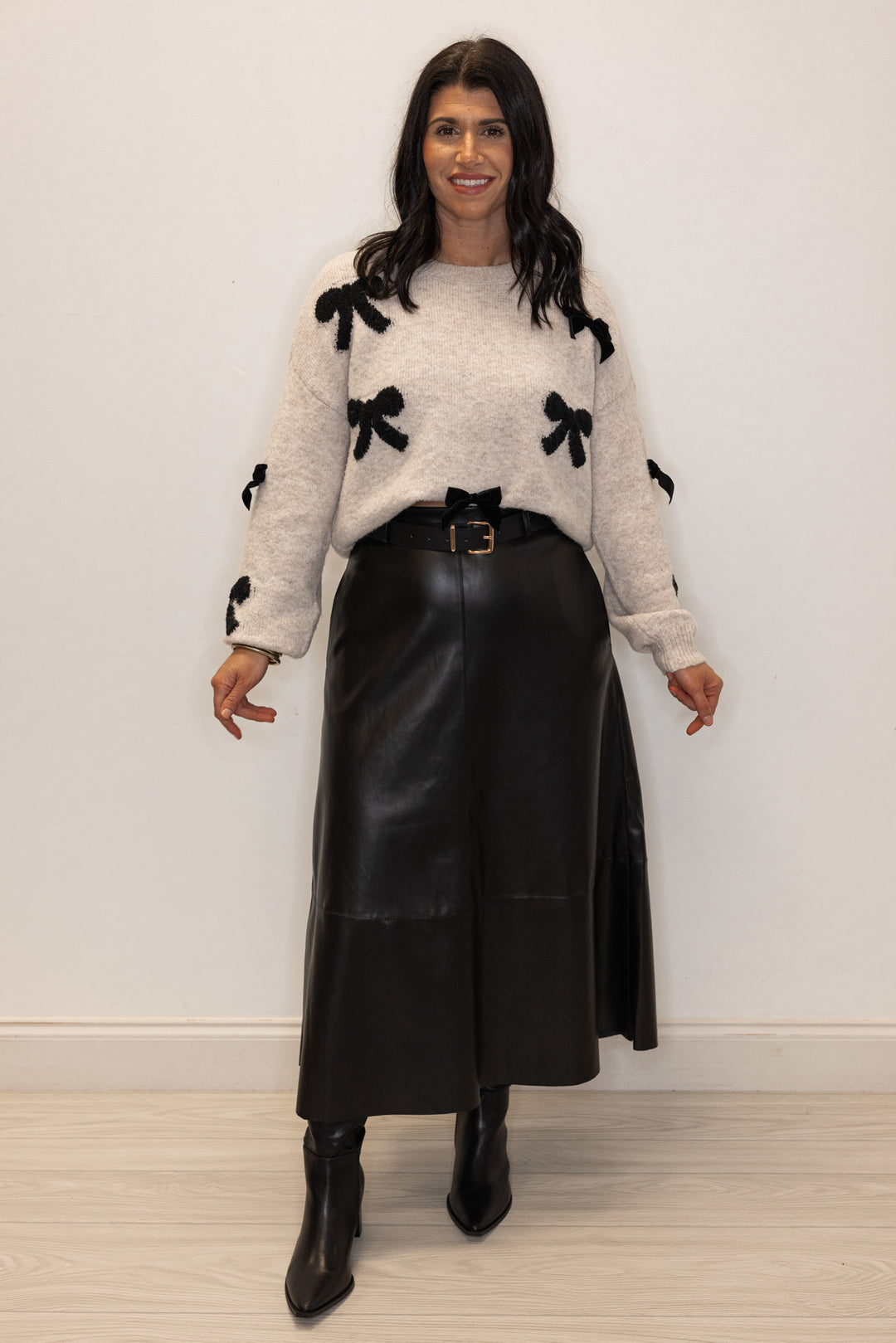 Velvet Bow Perfection Cream Sweater