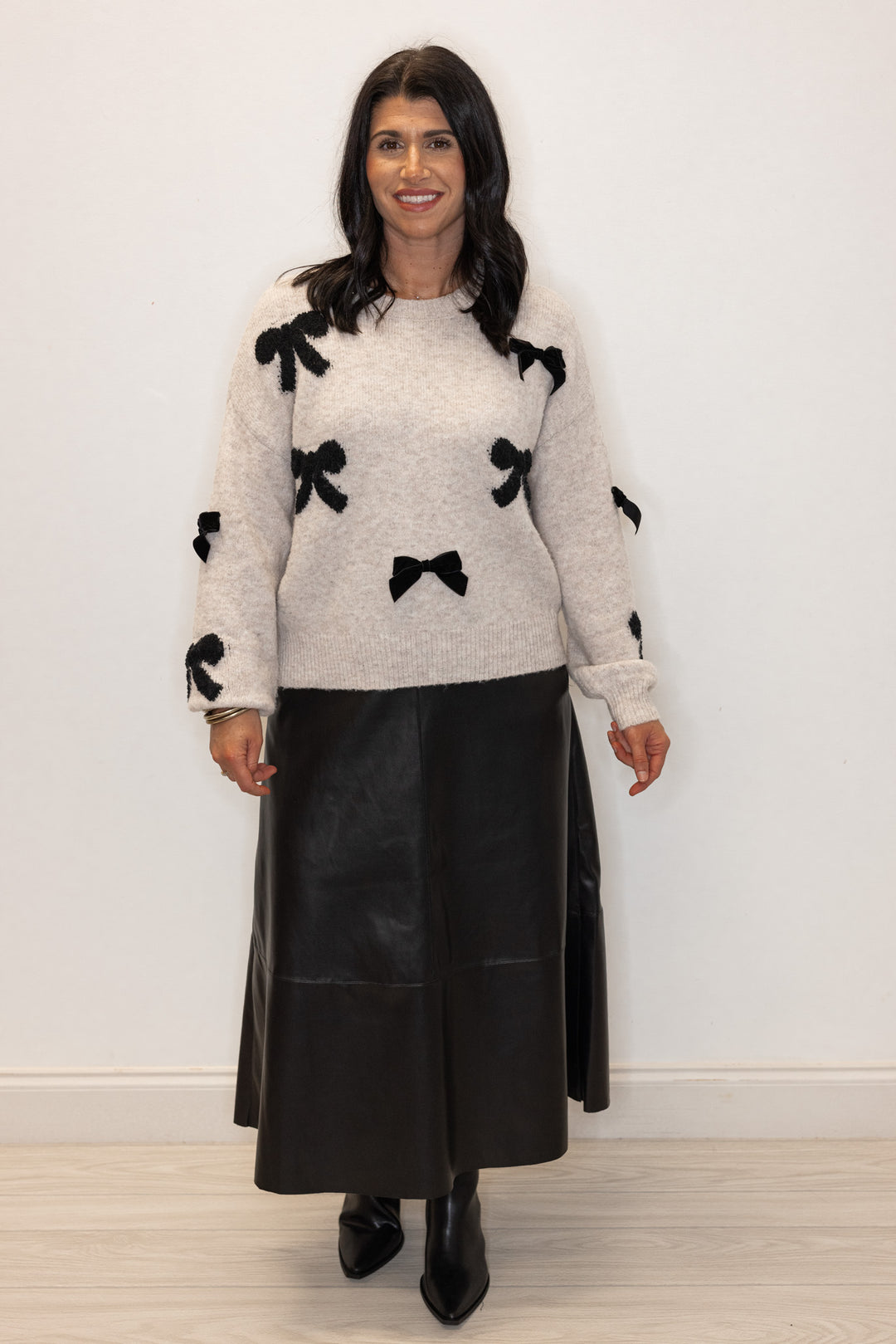 Velvet Bow Perfection Cream Sweater