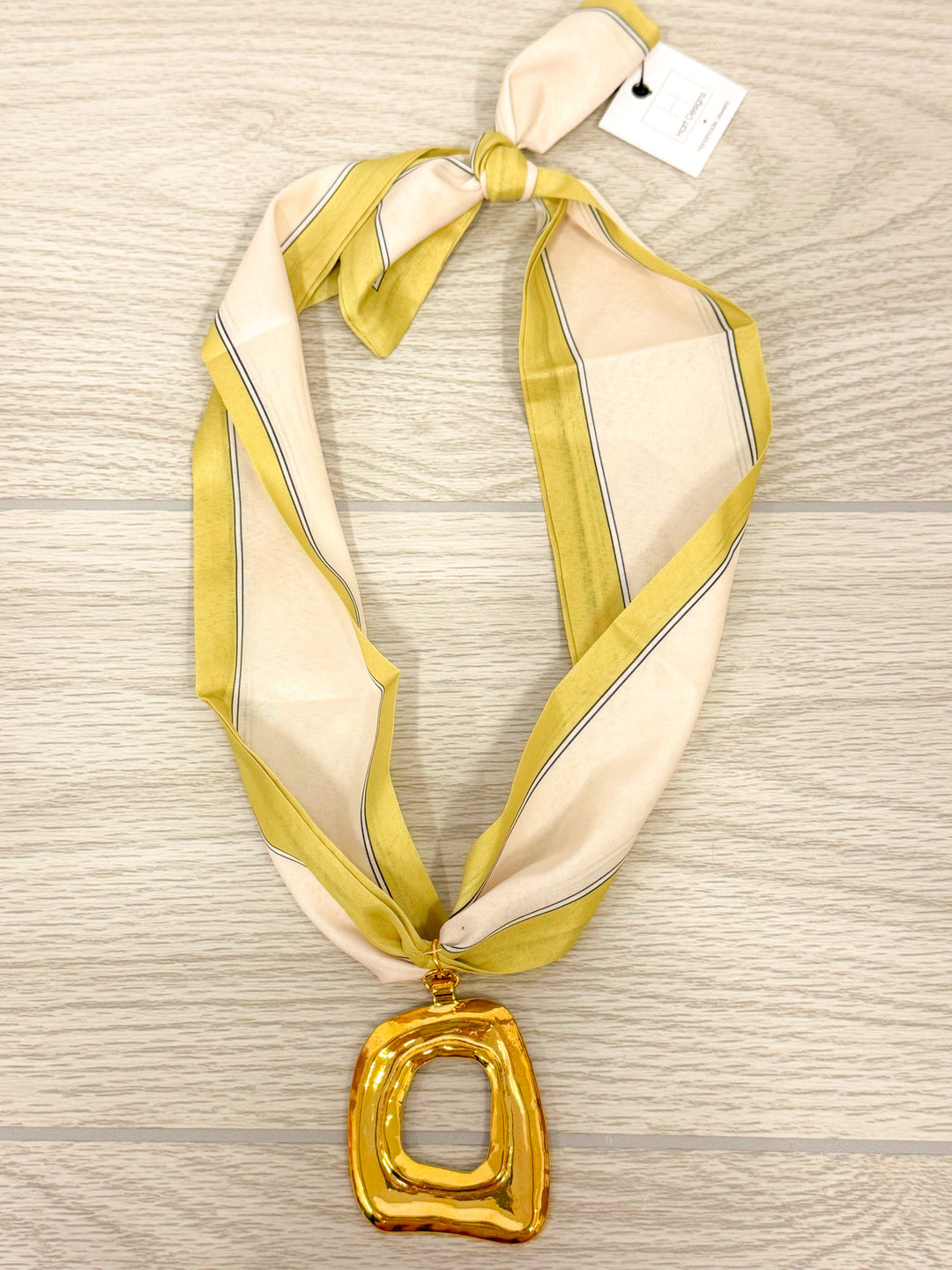 hart designs chartreuse scarf charm necklace