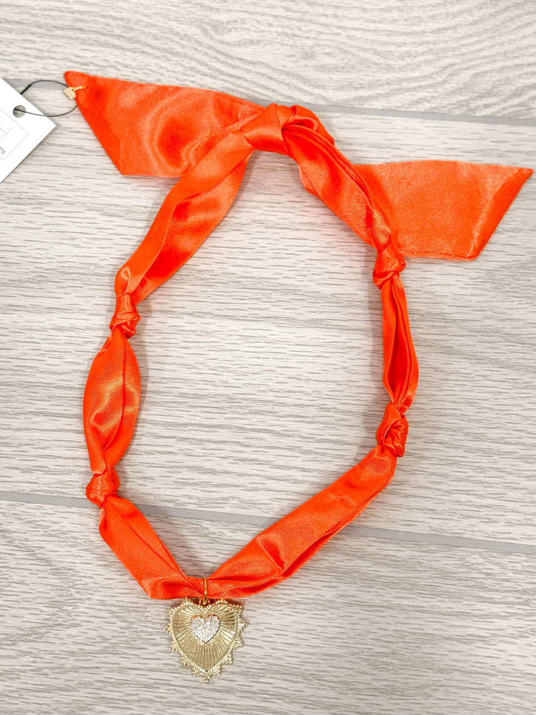 hart designs orange clemson gameday scarf neckace