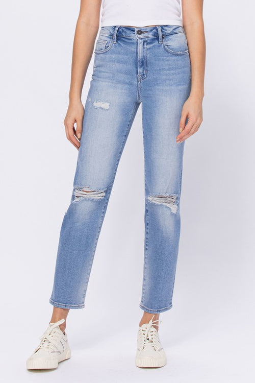 Hidden Jeans Light wash Tracy classic stretch high rise straight jeans 
