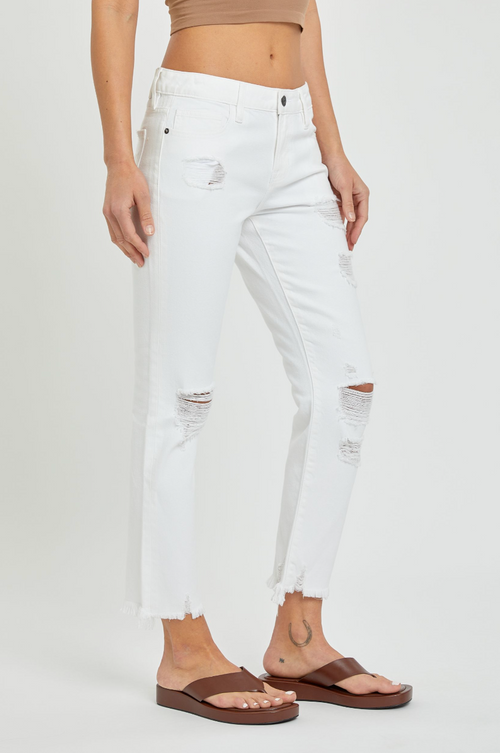 hidden jeans white distressed denim