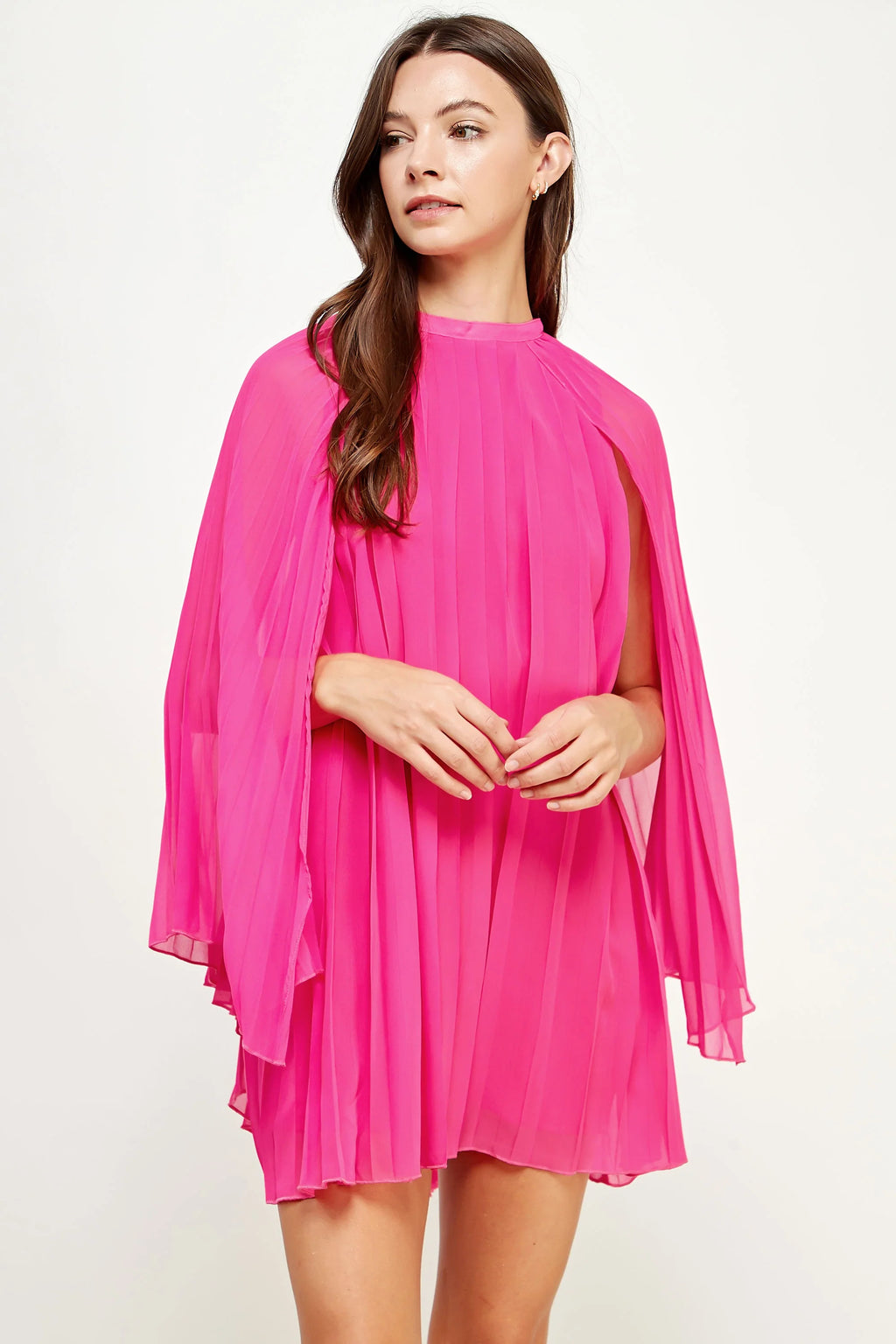 Pink chiffon mini dress