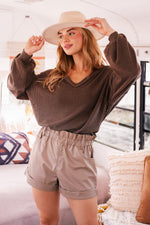 Adorable Faux Leather Taupe Shorts