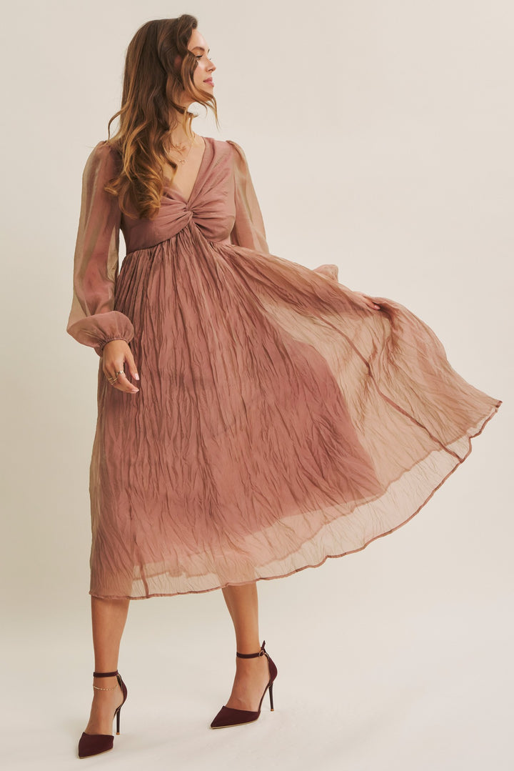 wedding attendee fall dresses mauve flowy