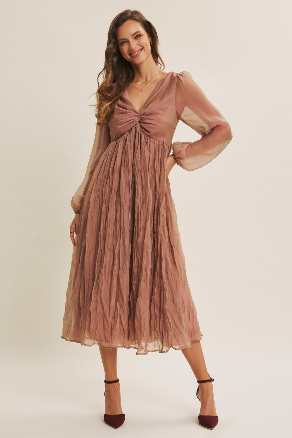 Dreamy Iridescent Mauve Maxi Dress Small