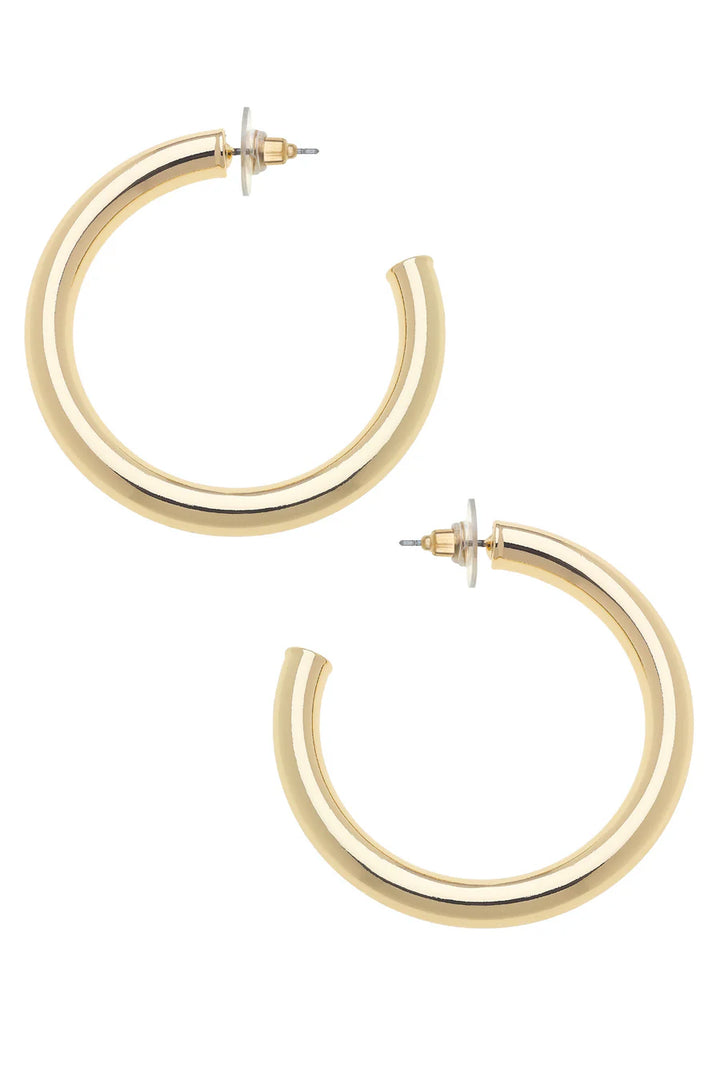 canvas jewelry isla gold hoop tube earrings