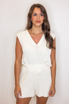 ivory summer knit shorts top matching set