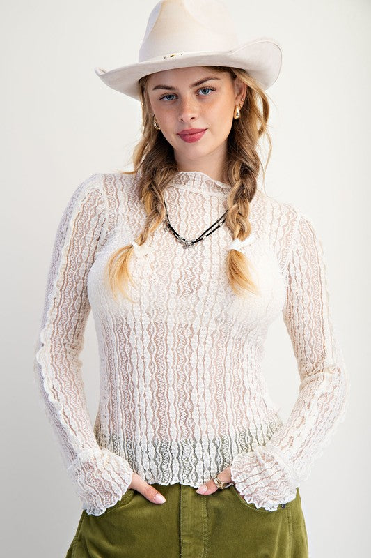 Enchanted Elegance Ivory Lace Top