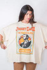 daydreamer johnny cash oversized graphic tee