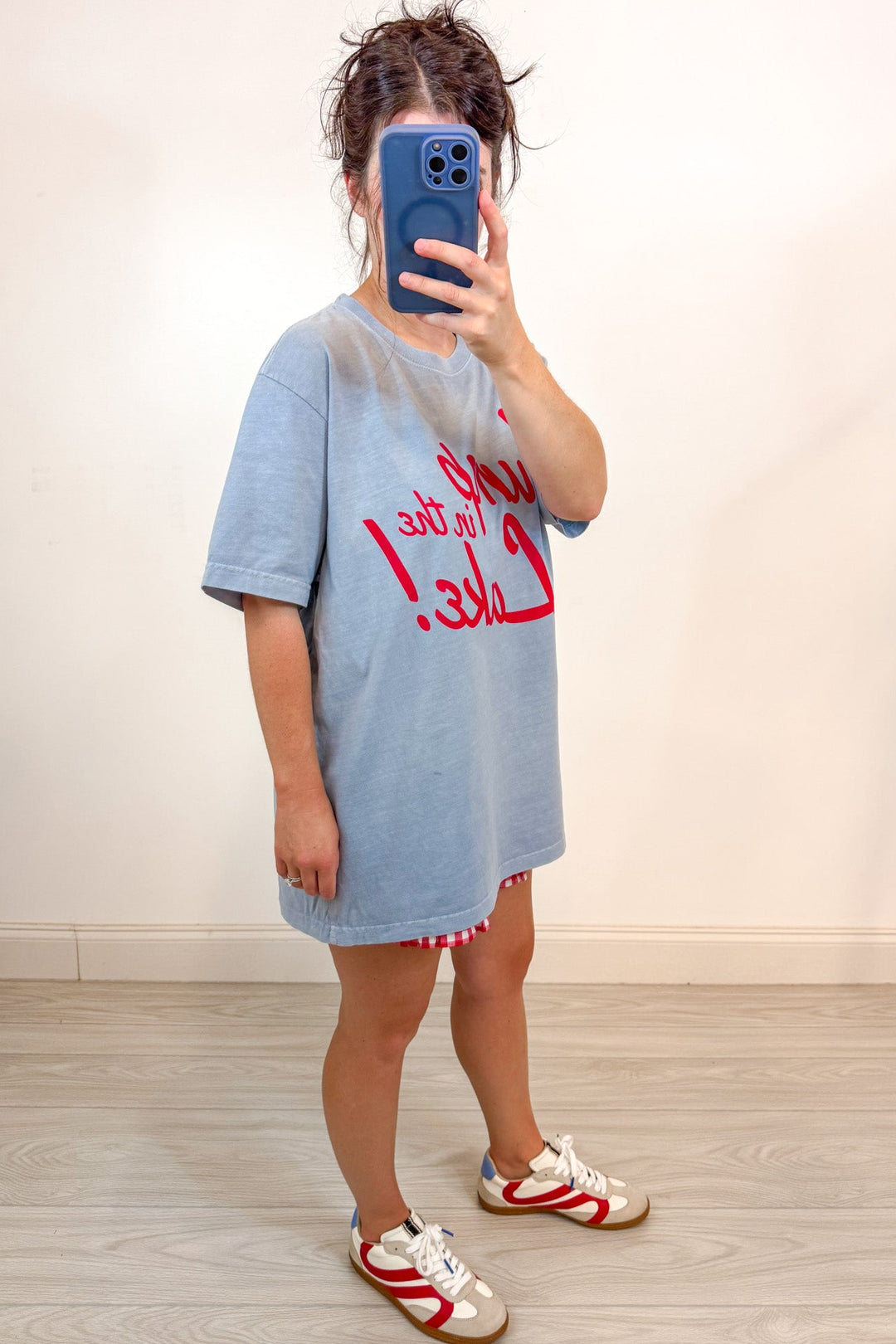 jump in the lake oversized graphic tee