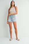 just black denim high waist denim shorts