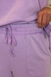 lilac cotton blend lounge pants set