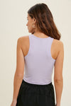 Wishlist Lavender ribbed tank top with removable bra pads