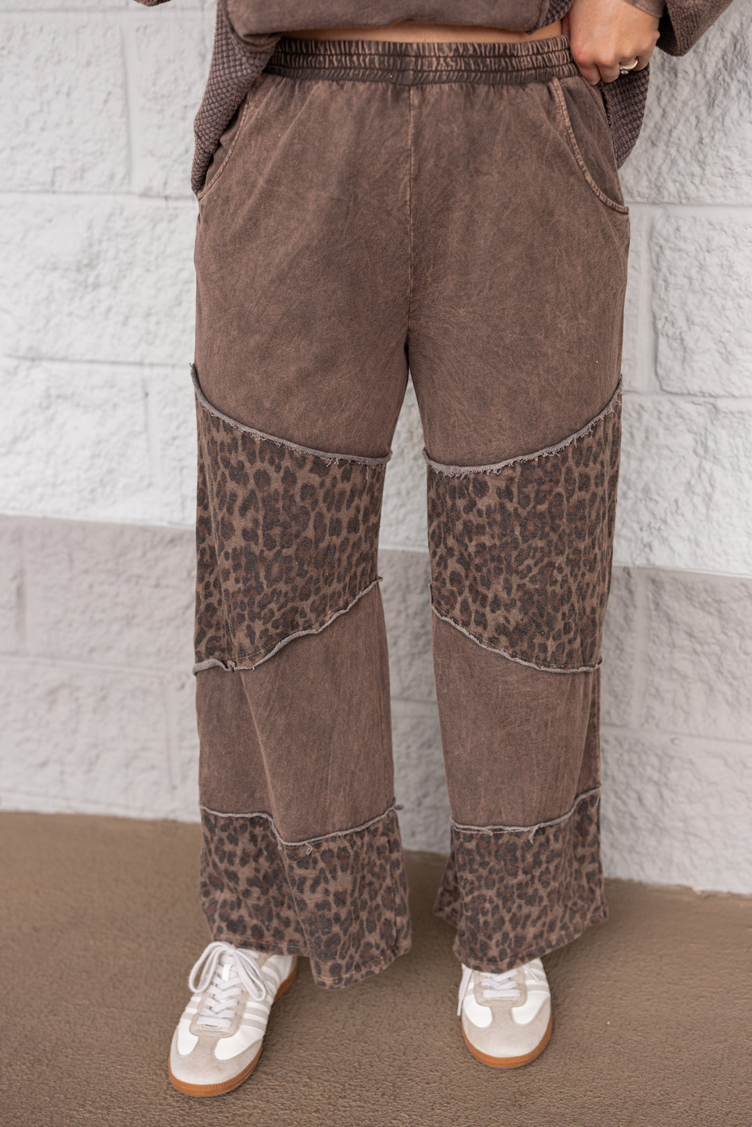 Comfy leopard print black wide leg pants by J. Her, perfect for all seasons