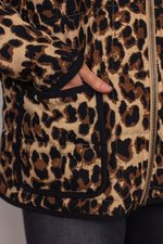 leopard print soft quilted shell jacket
