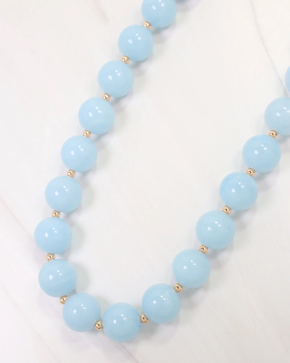 light blue chunky beaded necklace