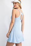 light blue tennis romper dress