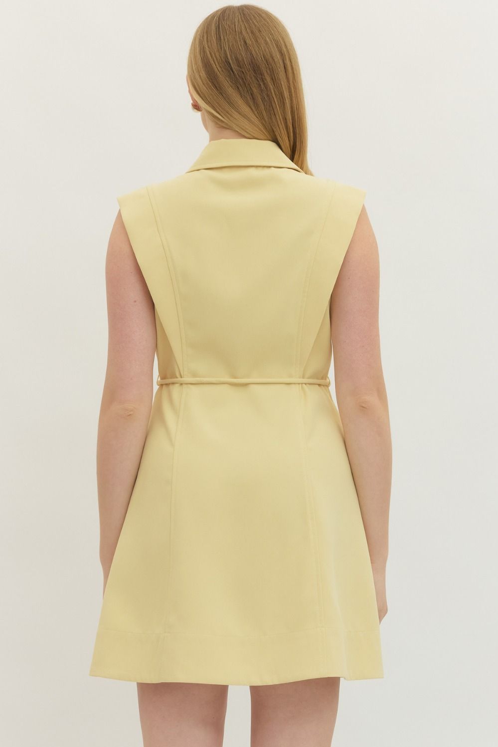 entro butter yellow dress back
