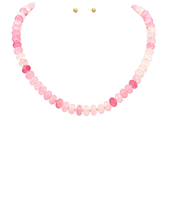 light pink beaded necklace