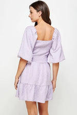 Lilac short sleeve Easter dress
