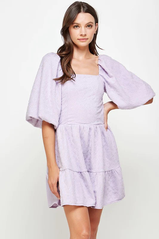 Lilac short sleeve Easter dress