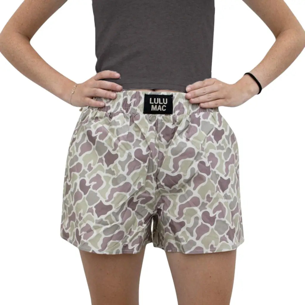 Lulu Mac Beige Camo Boxer Shorts
