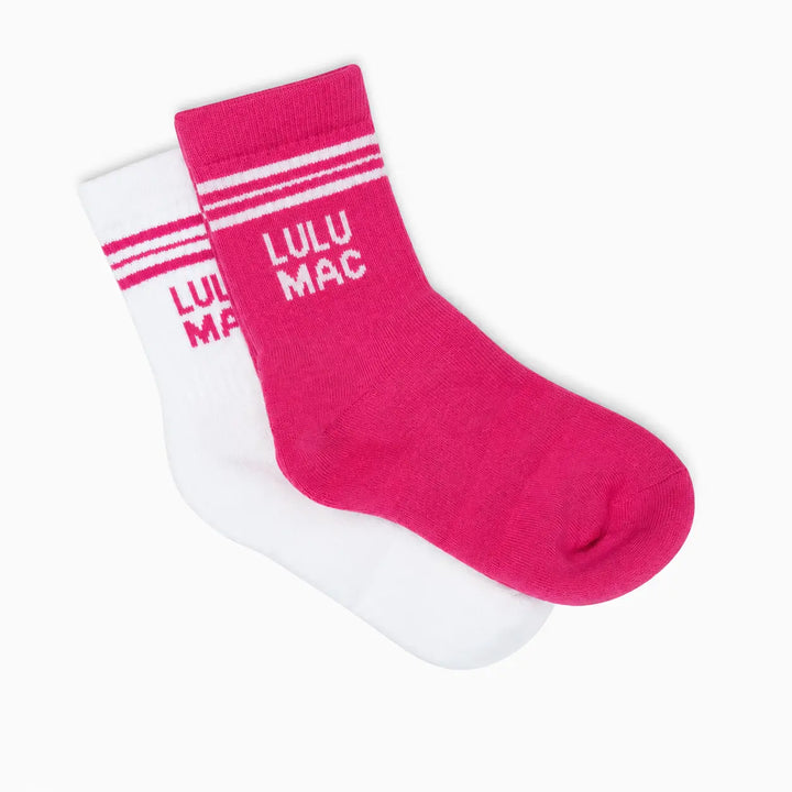 lulu mac 2 pairs box hot pink socks