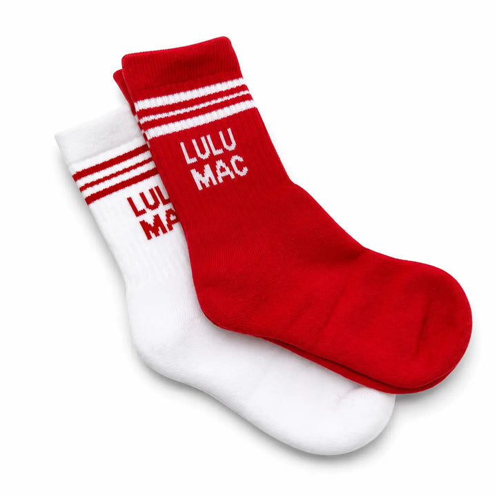 lulu mac 2 pairs box red socks