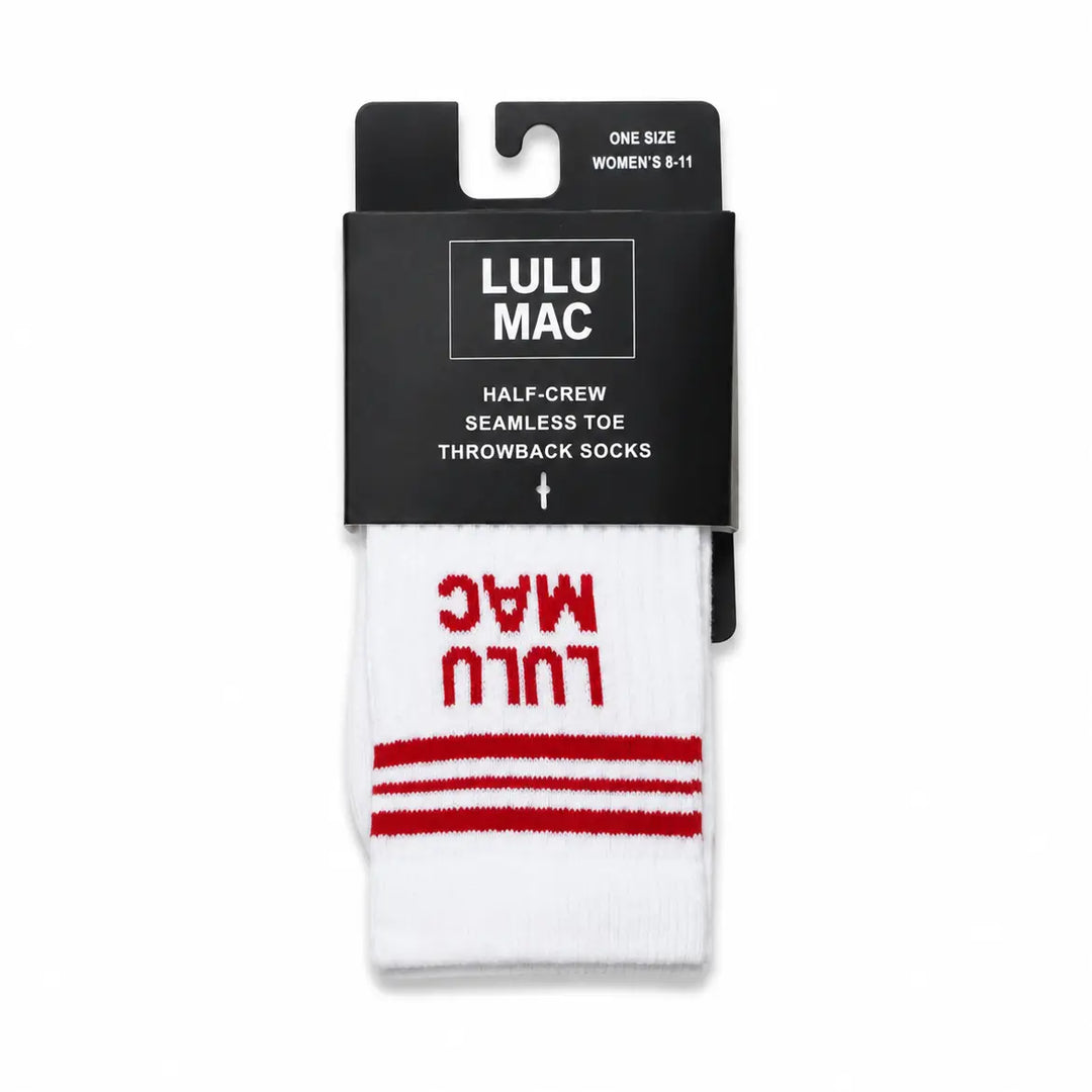 Lulu Mac Single Pair Socks Red and White