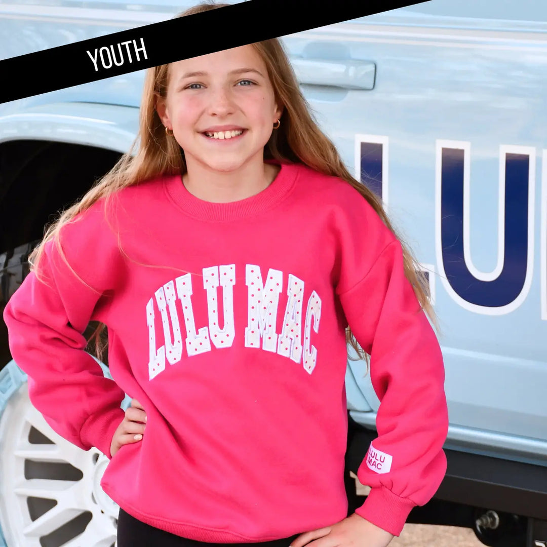 Lulu Mac Youth Hot Pink Polka Dot Sweatshirt