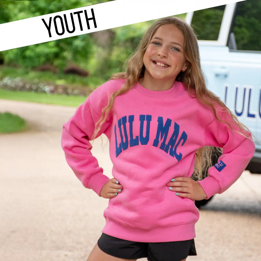 Lulu Mac Youth Puff Pink and Blue Sweatshirt
