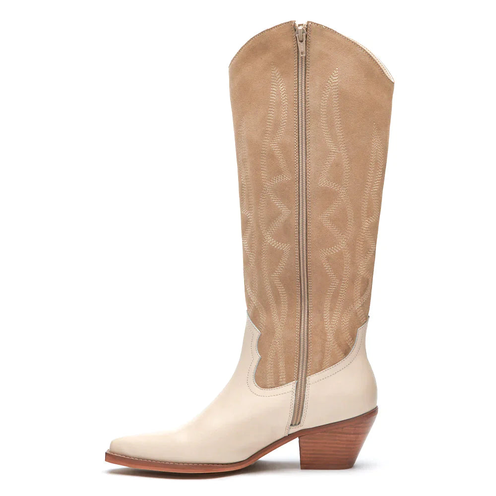 matisse western suede boots beige