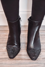 matisse black rhinestone western ankle boots