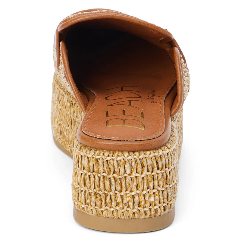 matisse wren raffia cognac mule slide