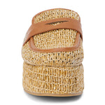 matisse wren raffia cognac mule slide