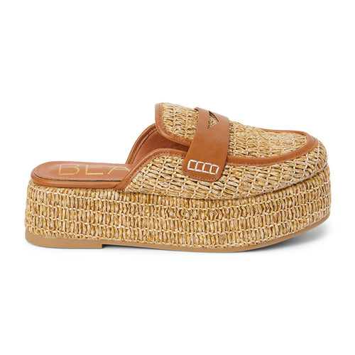 matisse wren raffia cognac mule slide