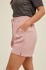 Wishlist Mauve knit shorts with drawstring elastic waistband
