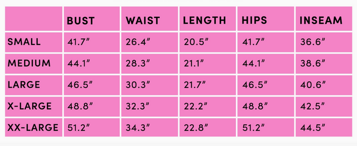 top size chart
