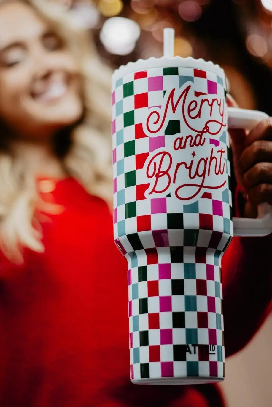 merry and bright Christmas traveler tumbler model
