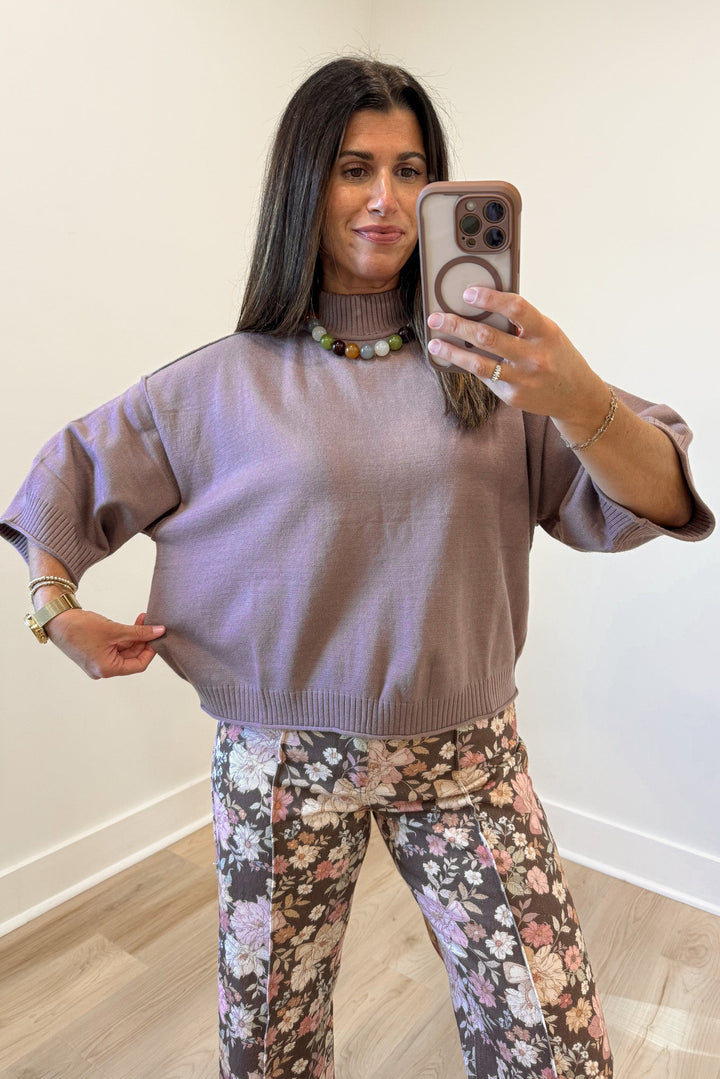 mocha sweater knit top soft 