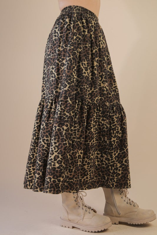 Safari Dreaming Mocha Midi Skirt