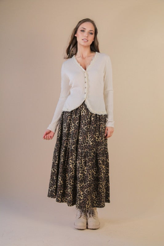 Safari Dreaming Mocha Midi Skirt